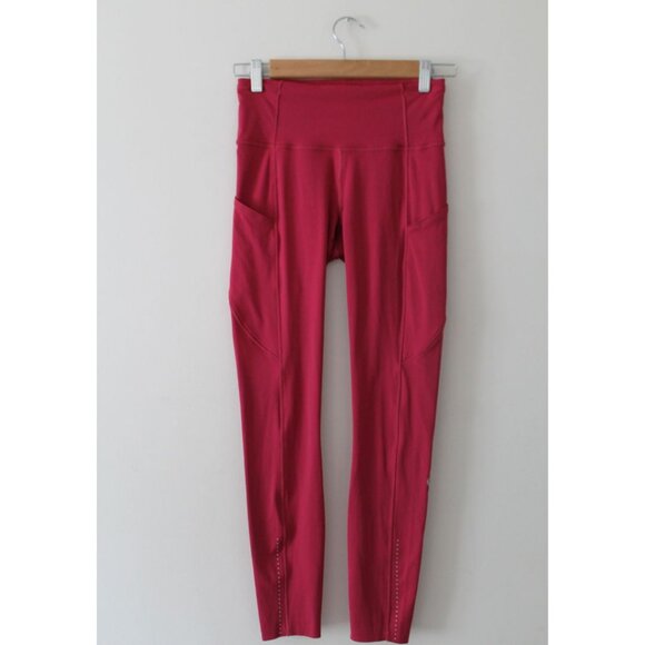 Lululemon Fast & Free 7/8 Tight II Nulux 25" Violet Red Size 4 - Picture 4 of 10